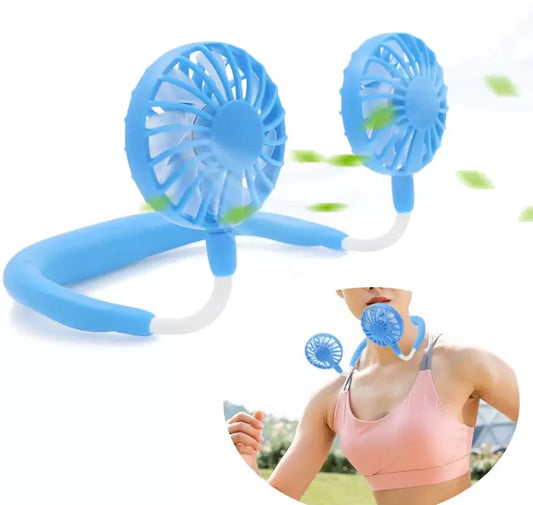 Mini Ventilator Portabil, Cu Alimentare USB, Suport Pentru Gat, 3 Trepte De Putere, Baterie Reincarcabila