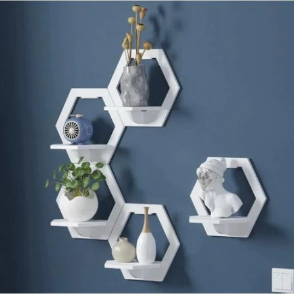 Set 2x Raft Decorativ Perete, Hexagon