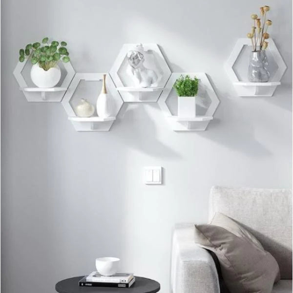 Set 2x Raft Decorativ Perete, Hexagon