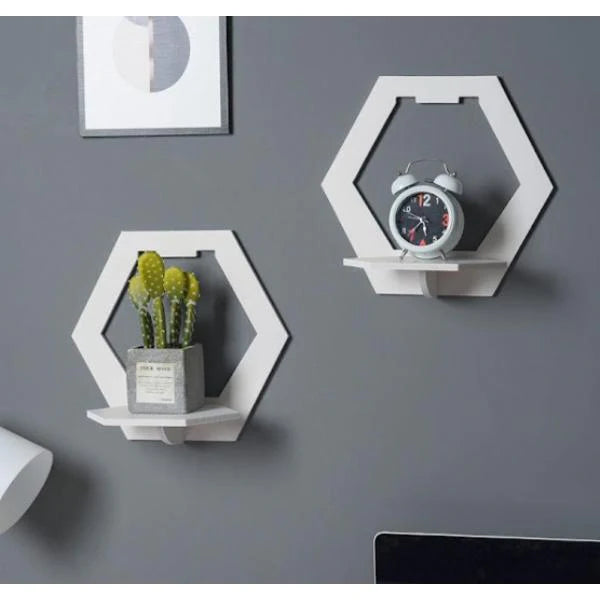 Set 2x Raft Decorativ Perete, Hexagon