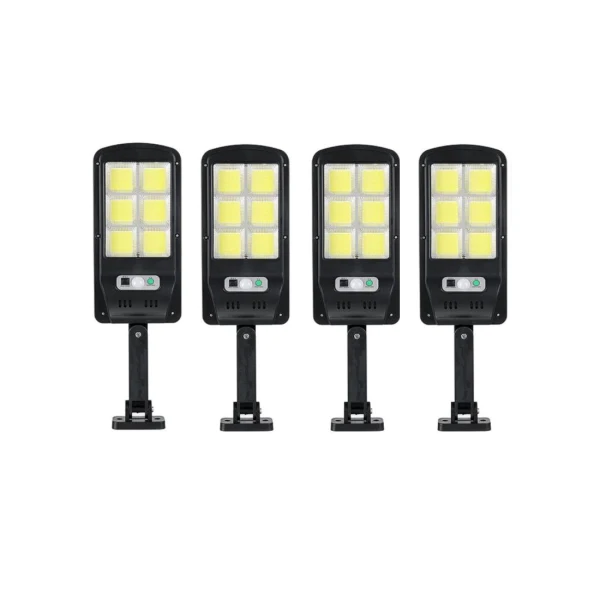 Set 4 x proiector solar 6 celule,120 LED-uri COB ,cu senzor de miscare, sistem prindere inclus