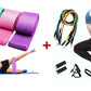 Sistem de antrenament fitness cu corzi extensibile + CADOU Set 3 benzi elastice din material, 3 niveluri de rezistenta