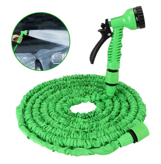 Furtun extensibil de gradina de 30 metri, + Accesoriu pentru stropit cu 3 moduri de stropire + CADOU Perdea magnetica usa antiinsecte