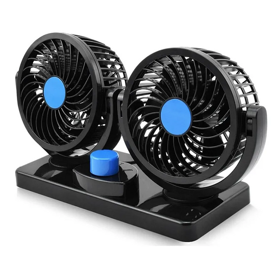 Ventilator Auto Dublu, Alimentare La Priza Masinii De 12V, Foarte Silentios, 2 Trepte De Viteza