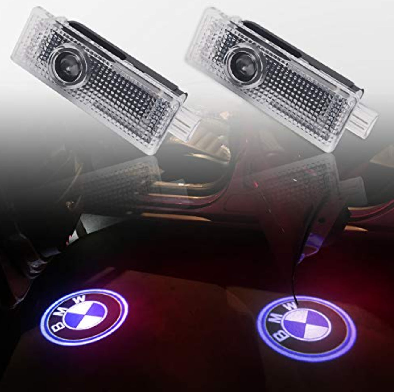 Set 2 holograme LED cu logo BMW, pentru portiere