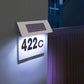 Numar de casa LED cu incarcare solara, cu cifre si litere incluse