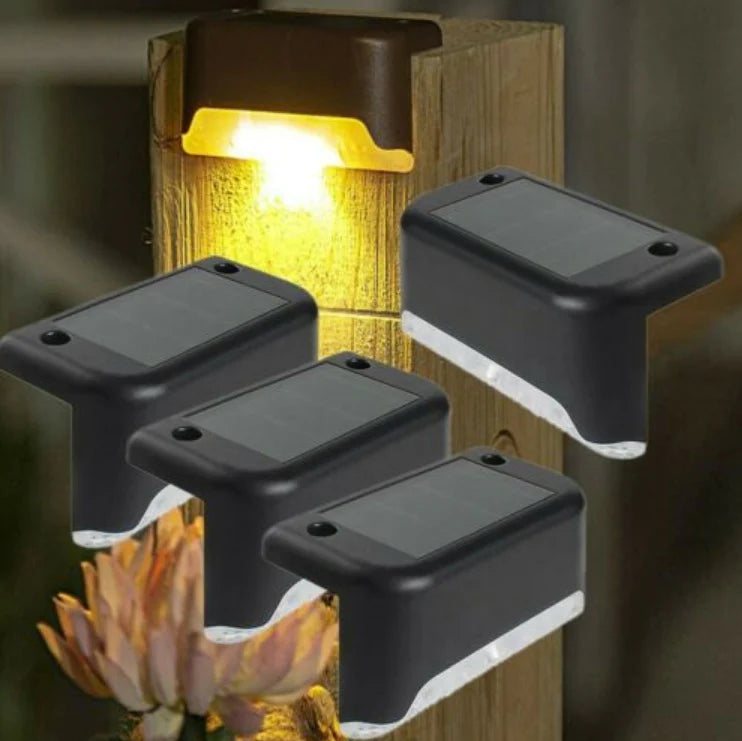 Set 8 lampi solare pentru trepte sau terase, senzor de lumina